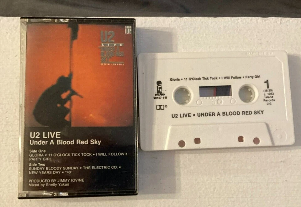 U2 Live Under A BLOOD Red SKY Cassette Tape Vintage 1983 Warner Brothers  - Image 1 of 1