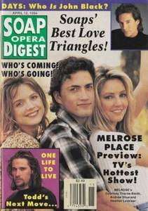 Soap Opera Digest April 12, 1994 MELROSE PLACE CVR-HEATHER LOCKLEAR-ANDREW SHUE - Foto 1 di 1