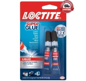Super Glue 0.07 oz. Liquid Clear 2 Pack Tubes(each), Dries Clear & Fast Delivery - Picture 1 of 9