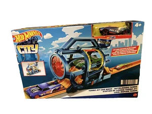 Juego de lavado de autos Hot Wheels City Turbo Jet con coche de policía nuevo en caja - Imagen 1 de 2