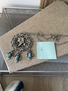 Vintage Egyptian Revival King Tut Pharaoh 20” Necklace - Picture 1 of 4