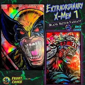 Extraordinary X-Men #1- Custom Front & Back Skerch Cover Art by Bosskong 1 Of 1 - Picture 1 of 3