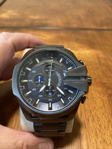 Diesel DZ4329 10 Bar Mega Chief Chronograph Gunmetal Stainless Steel Men's Watch - Picture 1 of 9