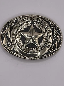 State of Texas Gürtelschnalle Western Silber Gold Stern Oval Cowboy Rodeo USA - Bild 1 von 7