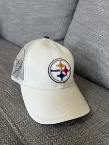 NFL PITTSBURGH STEELERS NFL Embroidered Mesh Cap Hat One Size Fits Most White - Picture 1 of 10