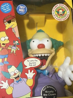 Playmates The Simpsons 会说话的 Krusty 小丑娃娃 恐怖树屋 2001 — 第 1/4 张图片
