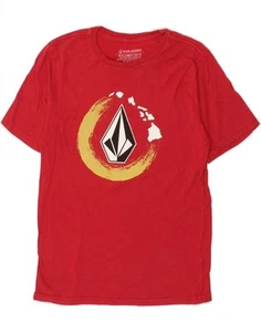 VOLCOM Womens Graphic T-Shirt Top UK 12 Medium Red Cotton CM10 - Picture 1 of 3