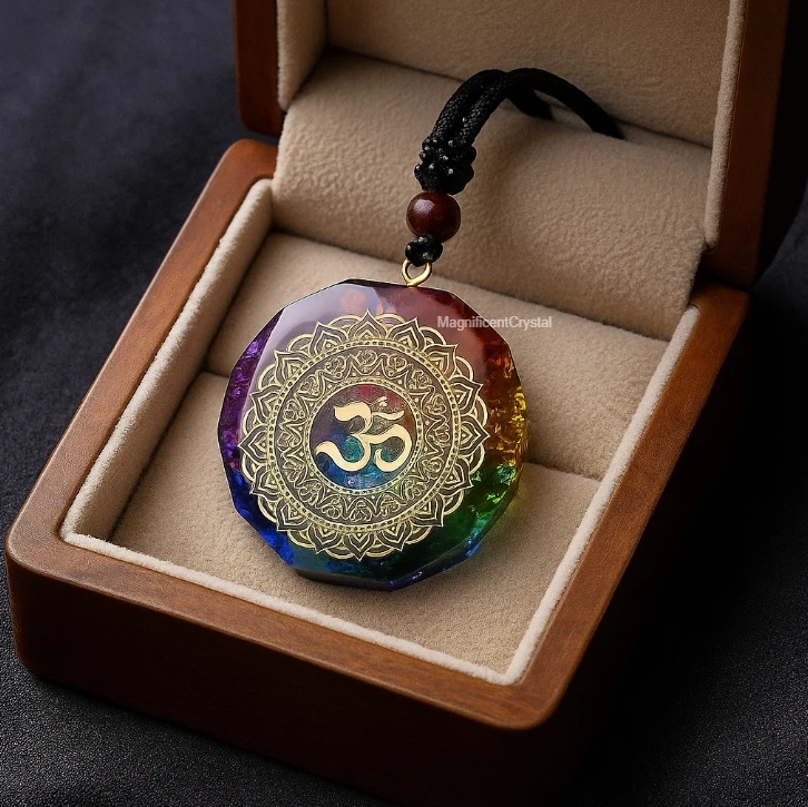 Orgonite Pendant 7 Chakra Healing Talisman Necklace Crystal Women Men Jewelry - Image 1 of 4