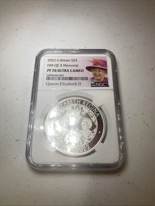 2022 GREAT BRITAIN - HM QE II Memorial Proof Silver Coin - NGC PF 70 ULTRA CAMEO - Picture 1 of 2