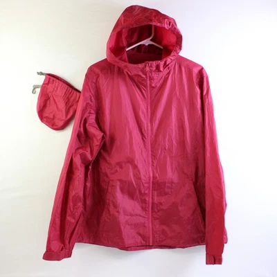 Sierra Designs Women’s Dark Pink Long Sleeve Windbreaker With Stowaway Bag Sz XL - Image 1 of 4