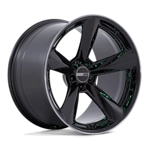 American Racing 946 TTF 20X12 +6 Gloss Black & DDT Lip Wheel 5X115 (QTY 1) - Picture 1 of 4