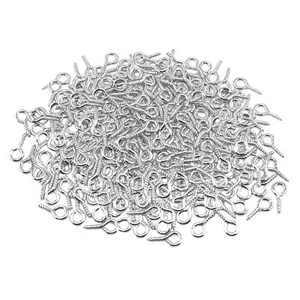 300 Stück kleine Schraubösenstifte, 10 mm x 5 mm kleine Ösenhaken, Ösenhaken Schraub ist - Bild 1 von 7