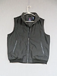 Chaps Mens Vest Large Black Lined Pockets - Picture 1 of 7