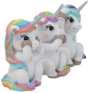 Three Wise Cutiecorns See Hear Do No Evil Unicorns Figurines - Picture 1 of 5