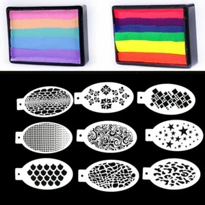 Bowitzki Face Paint Schablonen mit 40g*2 Split Cake Face Paint Regenbogenmalerei - Bild 1 von 9