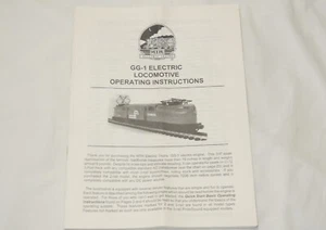 O MTH GG-1 Premier Owner's Manual not Rail King version - Picture 1 of 2