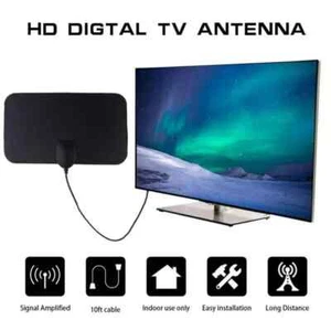 Antenna TV Interna Amplificata HDTV DTT DVB Potente 50 miglia 4K 1080P Digitale - Foto 1 di 3