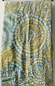 Crate & Barrel Mosaic Green Duvet Cover Full/Queen 100% Cotton EUC - Picture 1 of 5