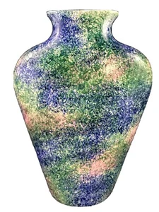VIntage 80’s John Bergen Vase Studio Sponged Abstract Planter Nora Fenton 1987 - Picture 1 of 12