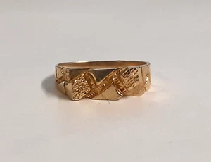 (RI4) 14k Yellow Gold Childrens Nugget Ring (1 Gram) Size 2 - Picture 1 of 8