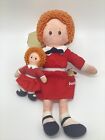 Lot de poupées vintage Annie Rag jouet Knickerbocker 16 pouces 1977 et 6,5 pouces 1982