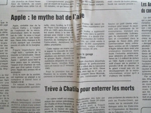 APPLE : LE MYTHE BAT DE L'AILE : STEVE JOBS - 08/06/1985 - - Photo 1/5