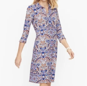 Vestido camisero Talbots botón media tapeta vestido cachemir real para mujer talla pequeña” - Imagen 1 de 14
