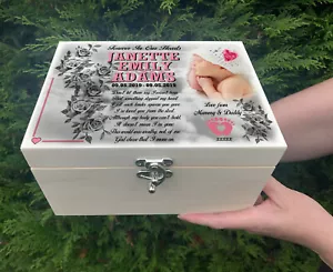 Holzurne / Schatulle für Feuerbestattung Asche, Erinnerungs-Andenkenbox, personalisierte Box. - Bild 1 von 12