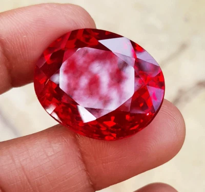 25x20mm. 47.5cts. OVAL CORUNDUM BLOOD RED RUBY LOOSE GEMs EXCELLENT CUT AAA+ - Image 1 of 4
