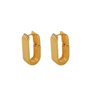 18K Gold Plated 925 Silver Post Earrings Tassel Dangle Geometry Stud Jewelry - Picture 1 of 6