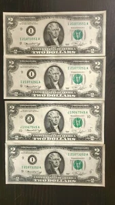 US $ 2 Zwei-Dollar-Schein 1976 Serie unzirkuliert - Bild 1 von 2