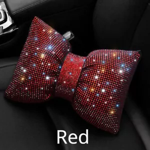 Poggiatesta auto strass cuscino fiocco cuscino supporto glitter arredamento lucido - Foto 1 di 19