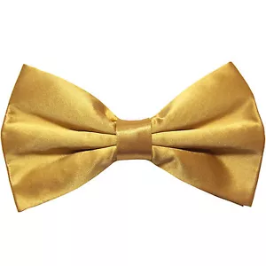 New in box men's silk pre-tied bow tie gold wedding formal prom party special - Picture 1 of 3