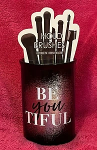 BE YOU TIFUL Stoneware 5” Tall Cosmetic Make Up Brush Holder NEW in Box! - Picture 1 of 8