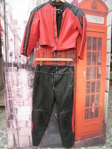 CONJUNTO CUERO VINTAGE MOTERO PIEL CAZAD/ PANTAL PROTECCIONES CALIDAD TALLA S/M - Imagen 1 de 12