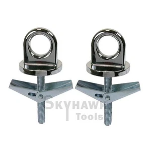 2 Pc Universal Truck Bed Anchor Points Tie Down Hooks Loops Chrome Plated Metal - Picture 1 of 3