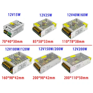 AC 220V 240V TO DC 5V 12V 24V Switch Power Supply Driver Adapter LED Strip Light - Imagen 1 de 12