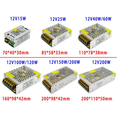 AC 220V 240V TO DC 5V 12V 24V Switch Power Supply Driver Adapter LED Strip Light - Image 1 of 4
