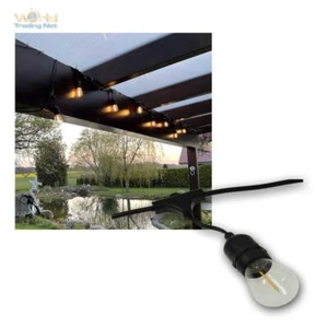 Biergarten-Lichterkette 230V oder Solar für Bierzelt und Außen Filament LED warm - Bild 1 von 8