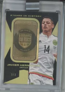 Javier Hernández 2018 Panini Eminence Copa Mundial 14KT Barra de Oro 1 Onza Troy #2/3 - Imagen 1 de 1