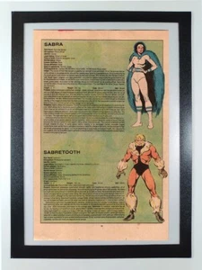 Sabretooth Wolverine Nemesis & Sabra Handbuch Marvel Universum - gerahmte Comic-Seite - Bild 1 von 7