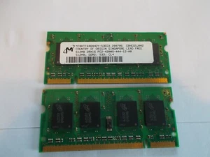MICRON 1GB-(2X512MB) MATCHED PAIR, PC2-4200S, MT8HTF6464HDY-53ED3, DDR2 SODIMM - Picture 1 of 3