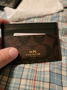 Men's Coach Brown Leather! Newyork Credit Card Pouch. $$$ New! with Tags - Picture 1 of 10