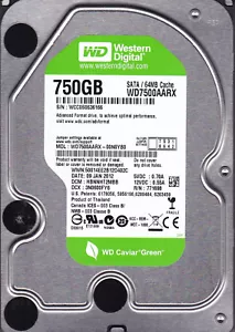 WD WD7500AARX-00N0YB0 dcm: HBNNHT2MBB sn: WCC0S Thailand 2012 750GB SATA A12-14 - Picture 1 of 2