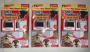 Lot of 3 RUBY Space Triangles AS-SEEN-ON-TV. 18pk 54 total. Triple closet space - Picture 1 of 6