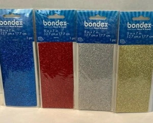 Bondex Glitter Patches Red Blue No Sew Iron On Patches Crafts Clothing Design - Picture 1 of 12