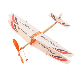 "Flying Machine"-Rubber Band Elastic Powered Aircraft Glider Flying Plane Airpla - Foto 1 di 12