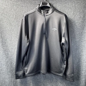 Callaway Ottoman 1/4 Zip Tech Fleece Lined Golf Pullover Caviar Black Men L - Picture 1 of 7