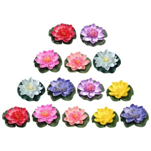 14Pcs Fake Lily Pads Ponds Realistic Water Simulation Plants Artificial Flowers - Picture 1 of 12