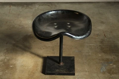 Low Stool in the Manner of Jean Prouve, 1980s Rustic MCM - Image 1 of 4